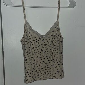 Brandy Melville Cream Camisole Fitted Spaghetti Straps